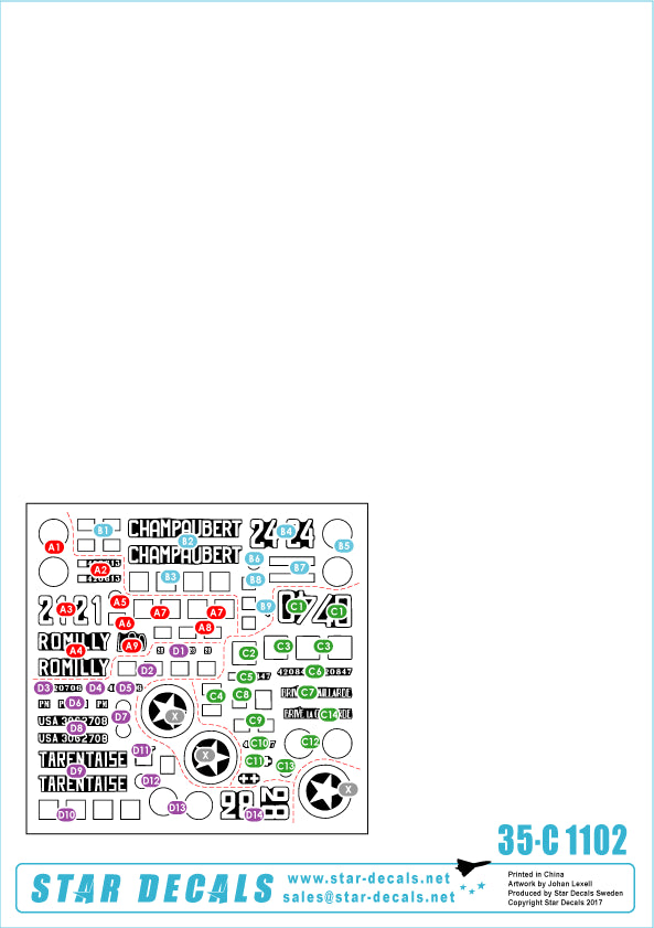 Star Decals 35-C1102 1:35 French Shermans # 1