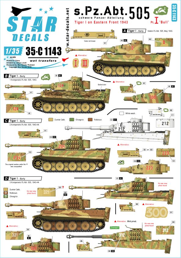 Star Decals 35-C1143 1:35 Schwere Pz.Abt