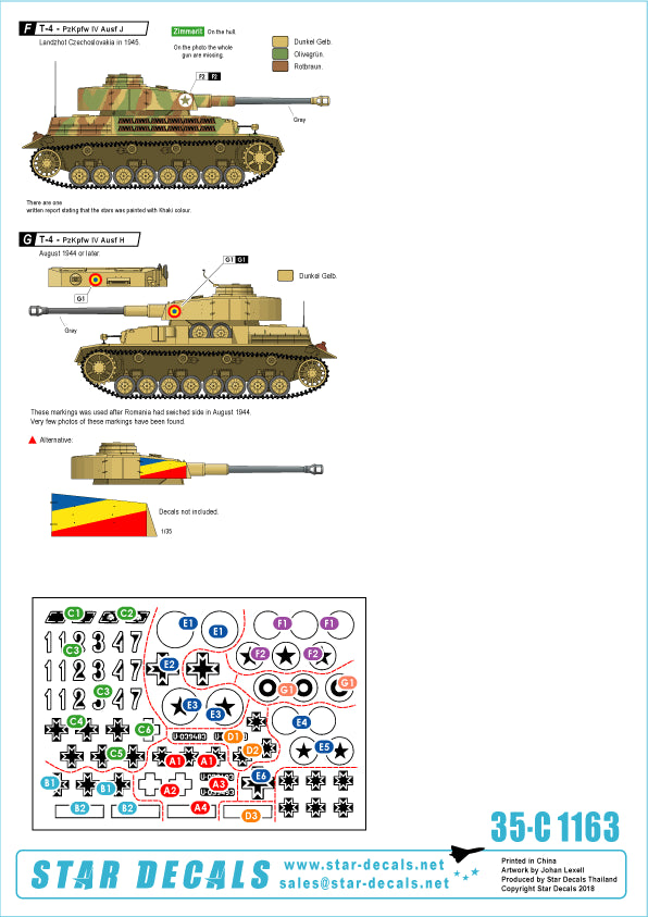Star Decals 35-C1163 1:35 Axis Tank Mix # 2