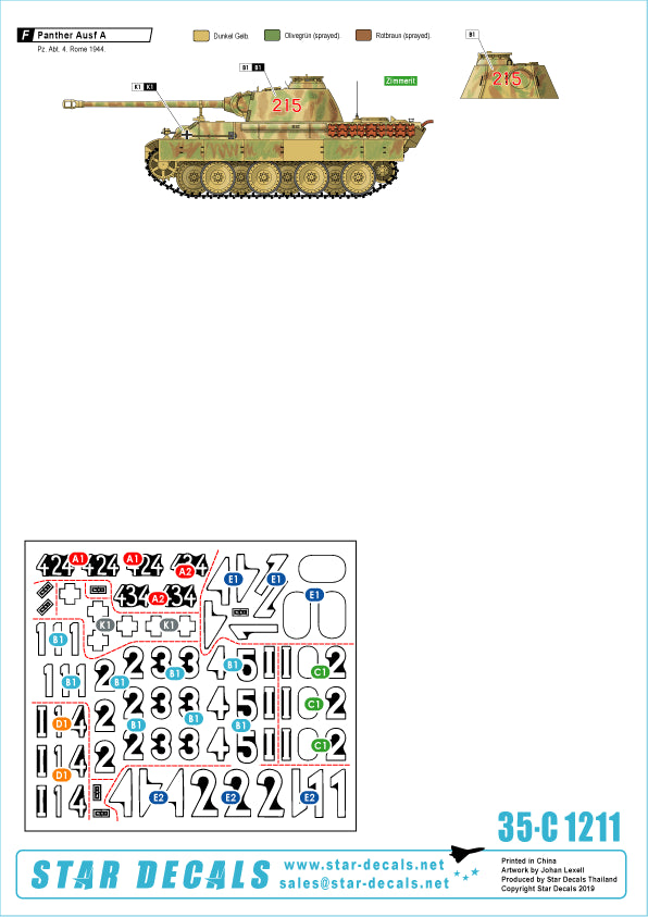 Star Decals 35-C1211 1:35 German tanks in Italy # 11