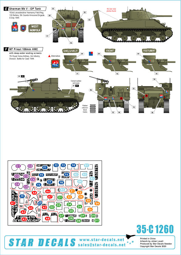 Star Decals 35-C1260 1:35 Royal Artillery # 3