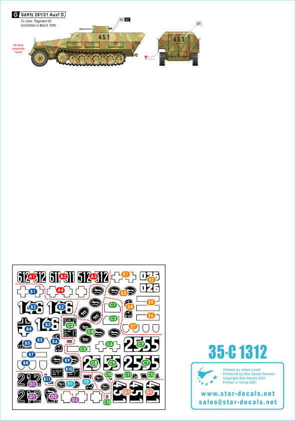 Star Decals 35-C1312 1:35 Windhund # 1
