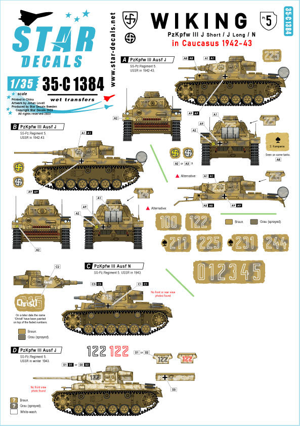 Star Decals 35-C1384 1:35 Wiking # 5