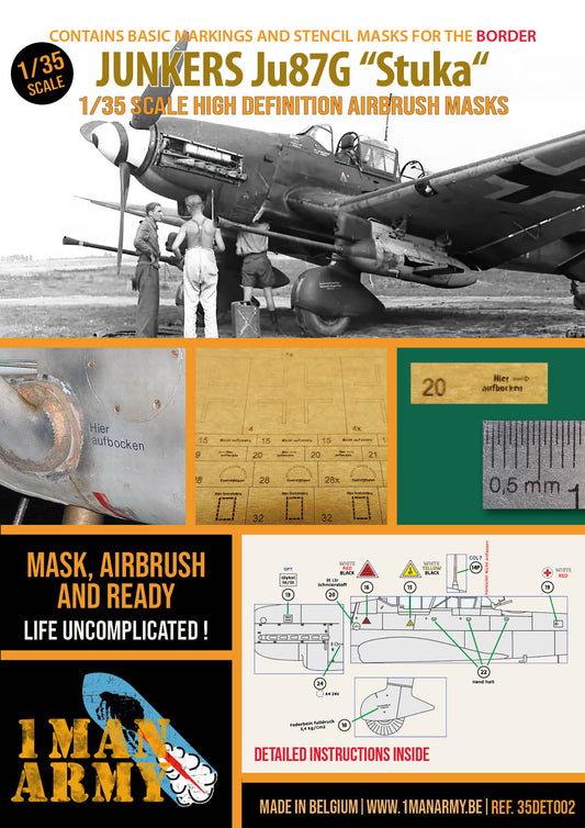 1ManArmy Junkers Ju-87G Stuka Stencils & National Insignia Masks 1:35