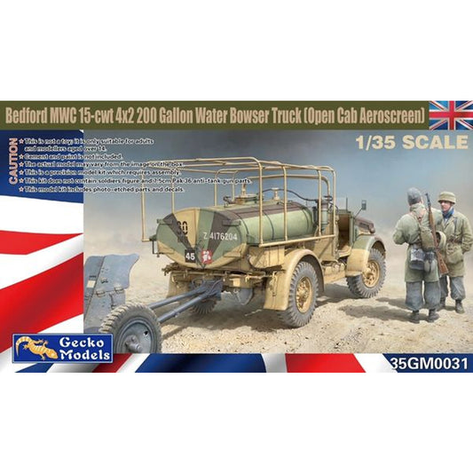 Gecko Models 35GM0031 Bedford MWC 15-cwt 4x2 200 Gallon Bowser 1:35 Model Kit