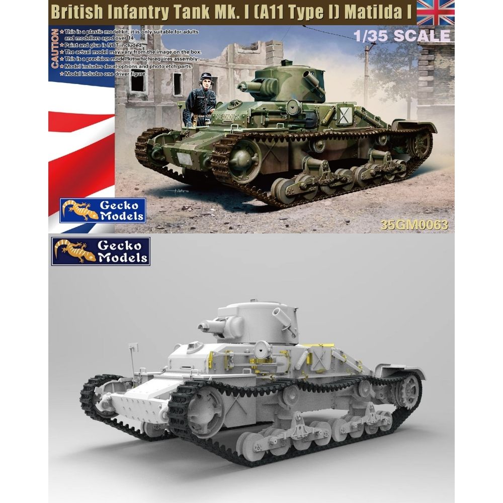 Gecko 35GM0063 British Infantry Matilda Tank Mk.1 (A11 Type 1) 1:35 Model Kit