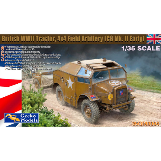 Gecko Models 35GM0064 British WWII Tractor 4x4 Field Artillery C8 1:35 Model Kit