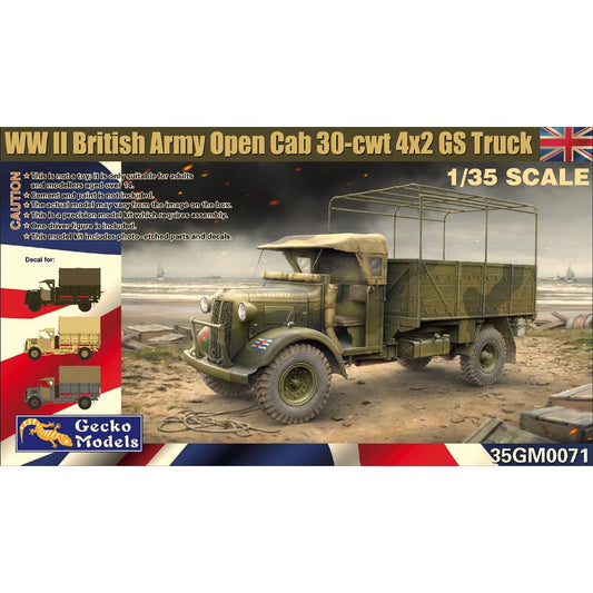 Gecko 35GM0071 WWII British Army Open Cab 30-cwt 4x2 GS Truck 1:35 Model Kit