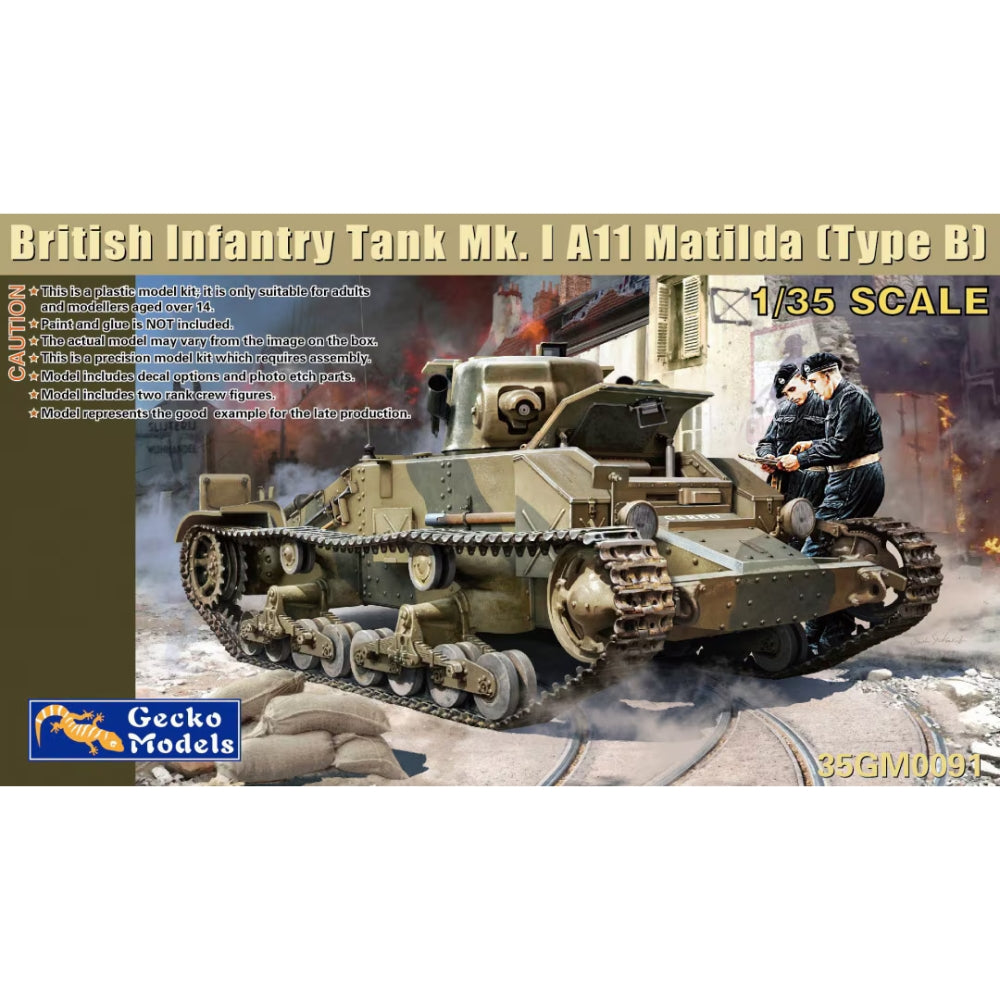 Gecko 35GM0091 British Infantry Tank Mk. I A11 Matilda (Type B) 1:35 Model Kit