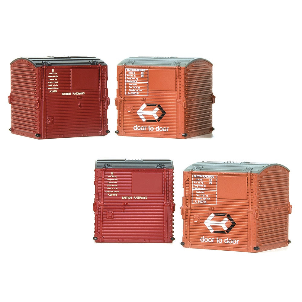 Bachmann Branchline 36-071 Type A Containers BR Bauxite x2 & BR Crimson x2