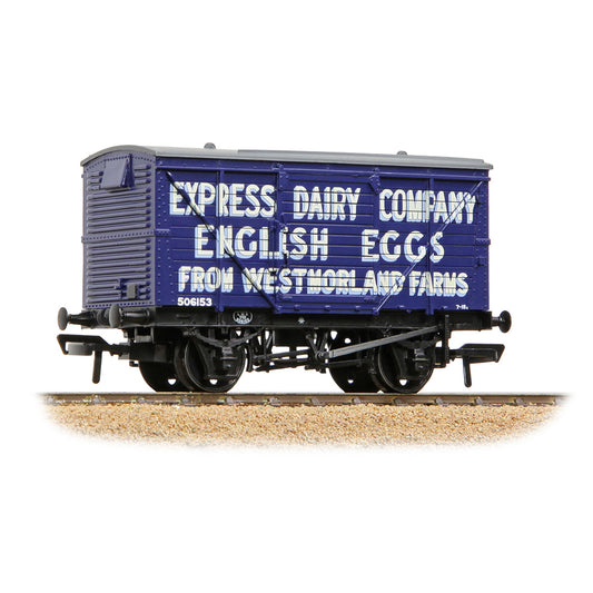 Bachmann Branchline 37-807A LMS 12T Planked Vent. Van Express Dairy Company Blue