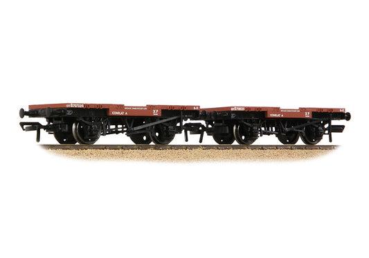 Bachmann 37-983A Conflat 2-Wagon Pack BR Bauxite (Early) OO Gauge