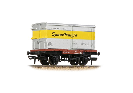 Bachmann 37-990A Conflat Wagon BR Bauxite (Early) w/ 'Speedfreight' BA OO Gauge