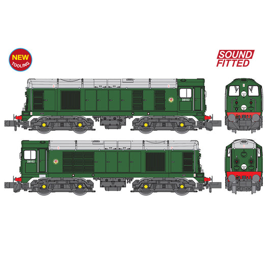 Graham Farish 371-030BSF Class 20/0 Disc Headcode & Tablet Catcher Recess D8102 BR Green (Roundel) SOUND FITTED