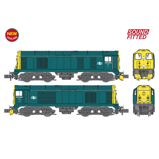 Graham Farish 371-032CSF Class 20/0 Disc Headcode & Tablet Catcher Recess 20098 BR Blue SOUND FITTED