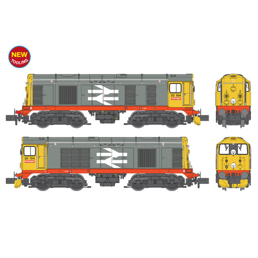 Graham Farish 371-039A Class 20/0 Disc Headcode 20104 BR Railfreight (Red Stripe)