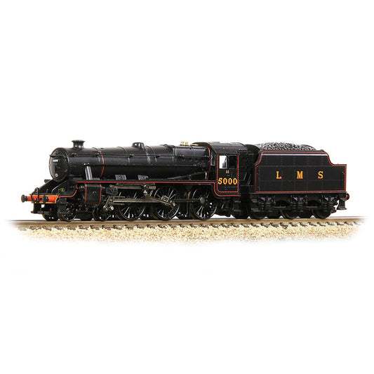Graham Farish 372-135A LMS 5MT 'Black 5' w/Riveted Tender 5000 LMS Lined Black N Gauge