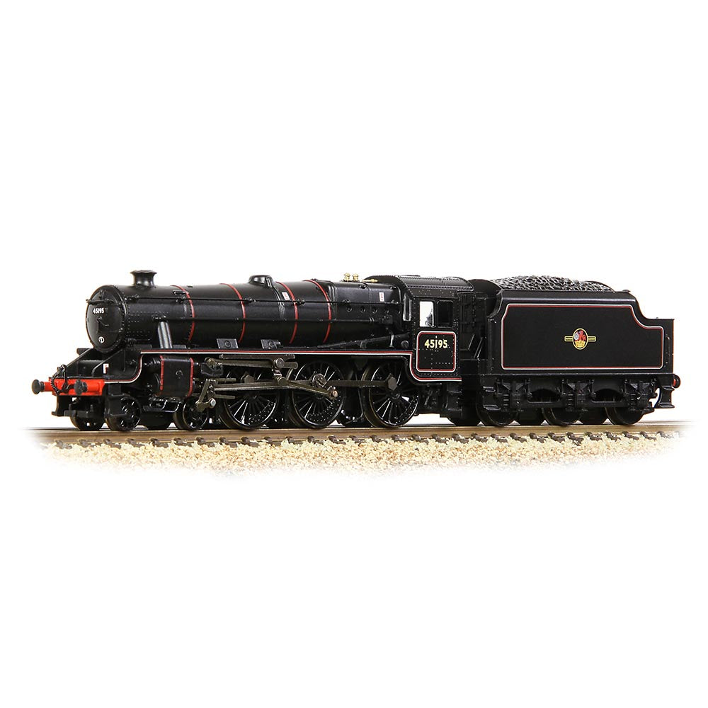 Graham Farish 372-137A LMS 5MT 'Black 5' w/Welded Tender 45195 BR Lined Black (Late Crest) N Gauge