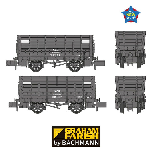 Graham Farish 373-378 NER P7 Coal Hopper NCB Black N Gauge