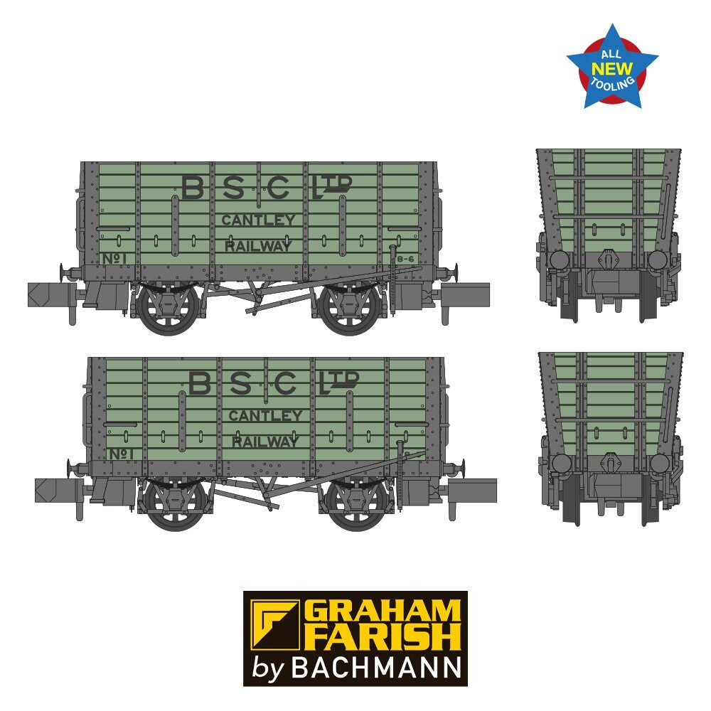 Graham Farish 373-379 LNER D12 Coal Hopper 'BSC Ltd' Green N Gauge