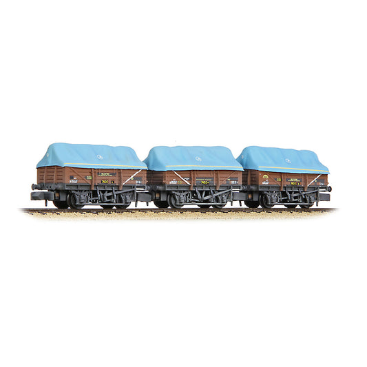 Graham Farish 377-491 5-Plank China Clay 3-Wagon Pack BR Bauxite (TOPS) Tent WTD