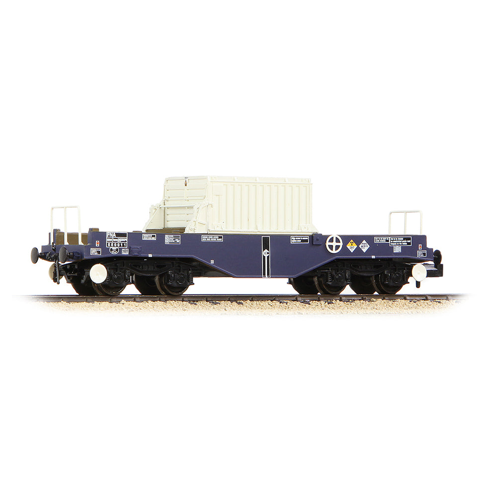 Graham Farish 377-803 BR FNA Nuclear Flask Wagon w/Flat Floor DRS Blue w/Flask N