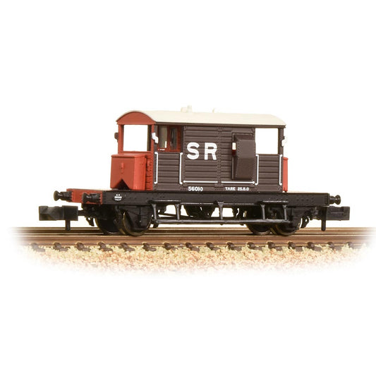 Graham Farish 377-850A SR 25T 'Pill Box' Brake Van Right-Hand Duckets SR Brown