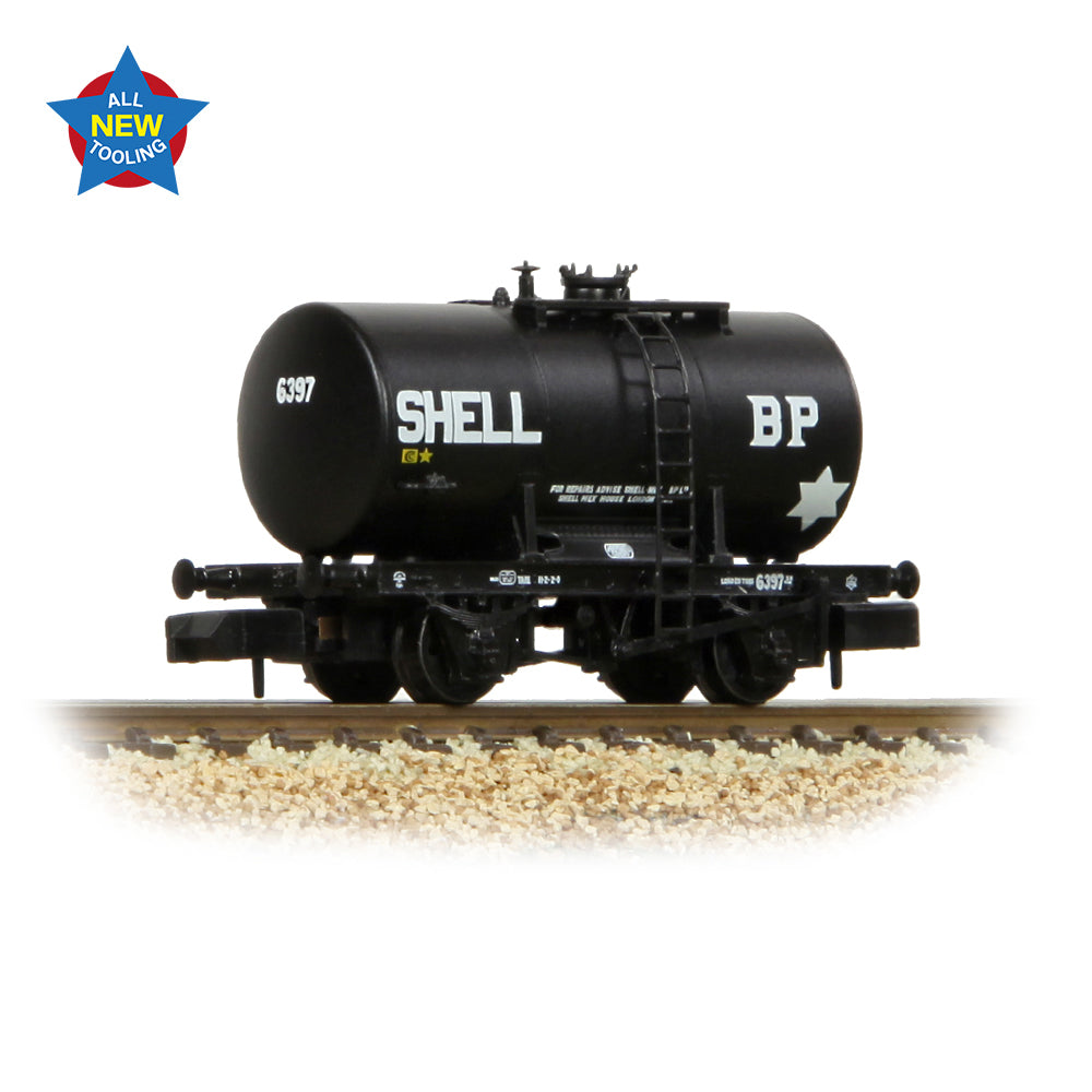 Graham Farish 378-004A 20T Anchor-Mounted Tank Wagon 'Shell/BP' Black