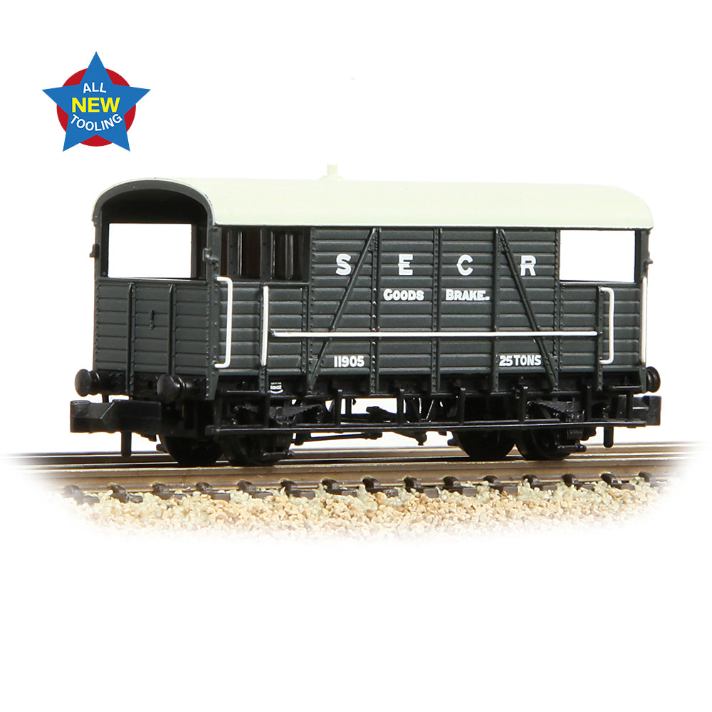 Graham Farish 378-025A SE&CR 25T 'Dance Hall' Brake Van SE&CR Grey
