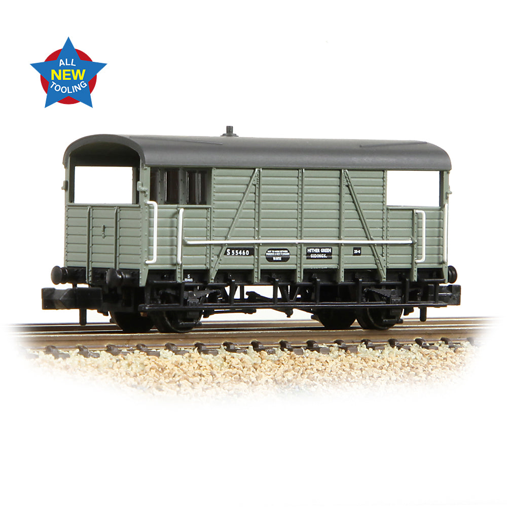 Graham Farish 378-027A SE&CR 25T 'Dance Hall' Brake Van BR Grey