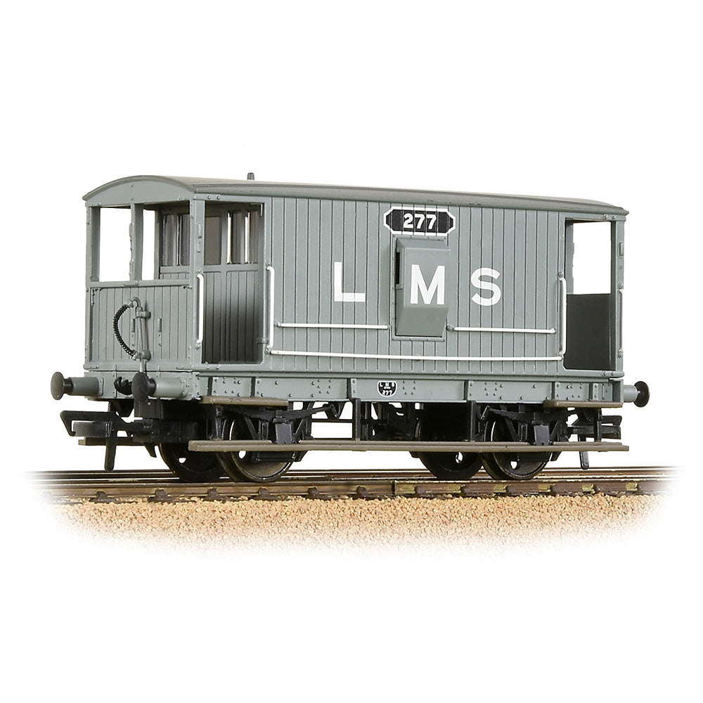 Bachmann Branchline 38-552B Midland Railway 20T Brake Van with Duckets LMS Grey