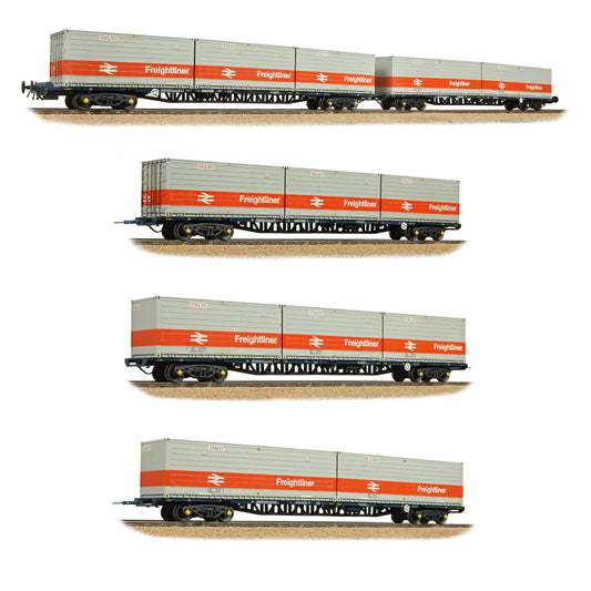 Bachmann Branchline 38-629 FFA/FGA Flats 5-Wagon Bundle BR Blue w/Freightliner