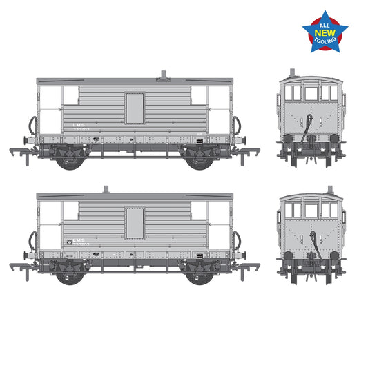 Bachmann Branchline 38-976 LMS 20T Brake Van LMS Grey OO Gauge