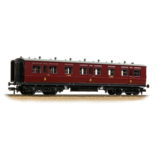 Bachmann Branchline 39-873 LNWR 50ft Arc Roof Third Corridor LMS Crimson Lake