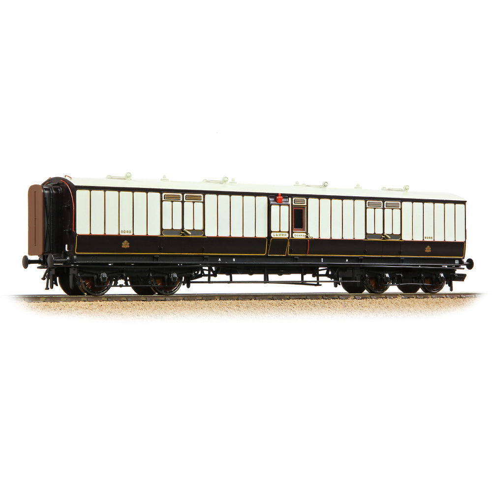 Bachmann Branchline 39-890 LNWR 50ft Arc Roof Full Brake LNWR Claret & White