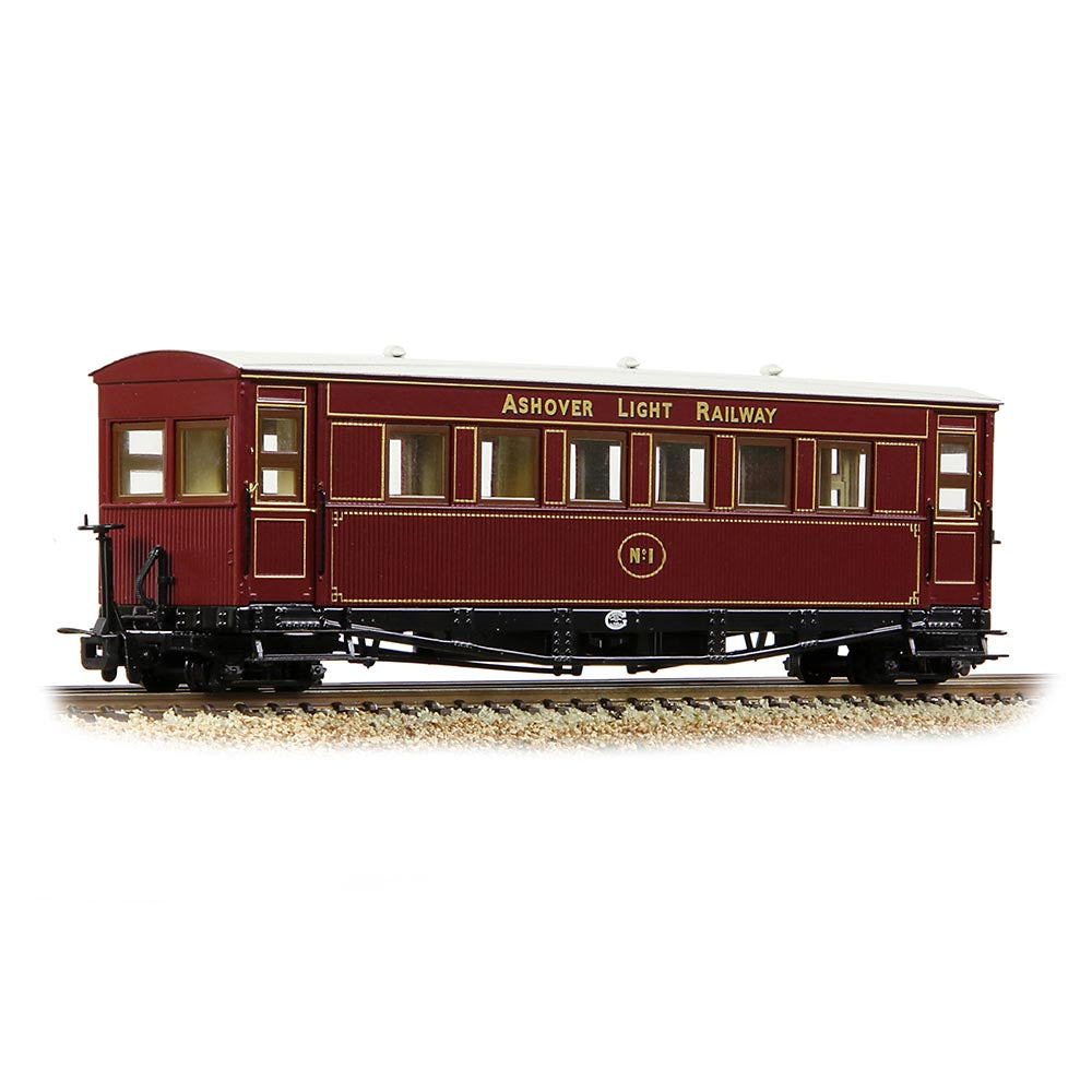 Bachmann Narrow Gauge Gloucester Bogie Coach Ashover L. R. Crimson OO9 Gauge