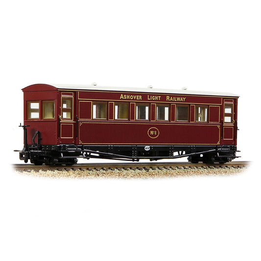 Bachmann Narrow Gauge Gloucester Bogie Coach Ashover L. R. Crimson OO9 Gauge