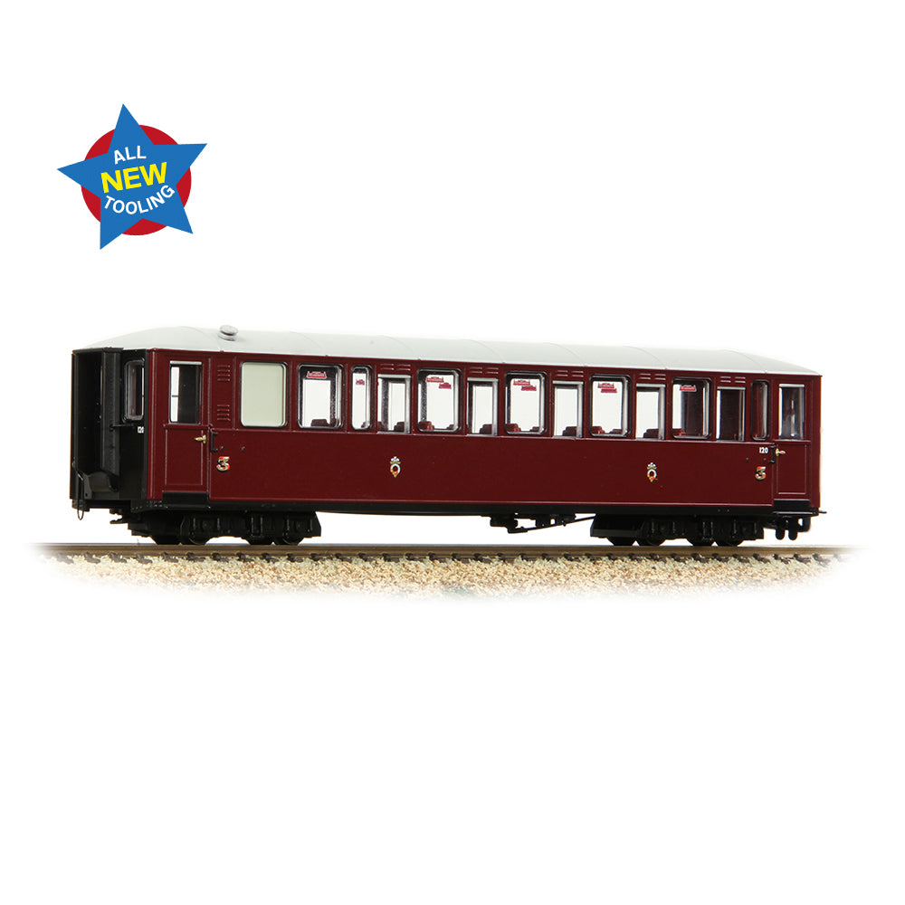 Graham Farish 394-101A Ffestiniog Railway 'Tin Car' Saloon 3rd No. 120 FR Maroon