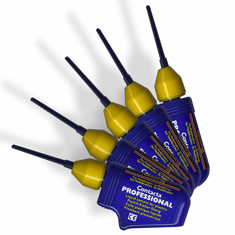5 X Revell Contacta Liquid Glue with Professional Needle Applicator