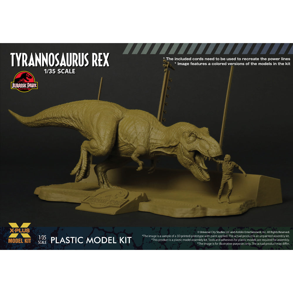 X-Plus Jurassic Park Tyrannosaurus Rex & Dr Malcolm Figure 1:35 Model Kit
