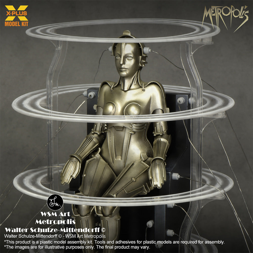 X-Plus Metropolis Maschinenmench Gold Seated Version 1:8 Plastic Model Kit