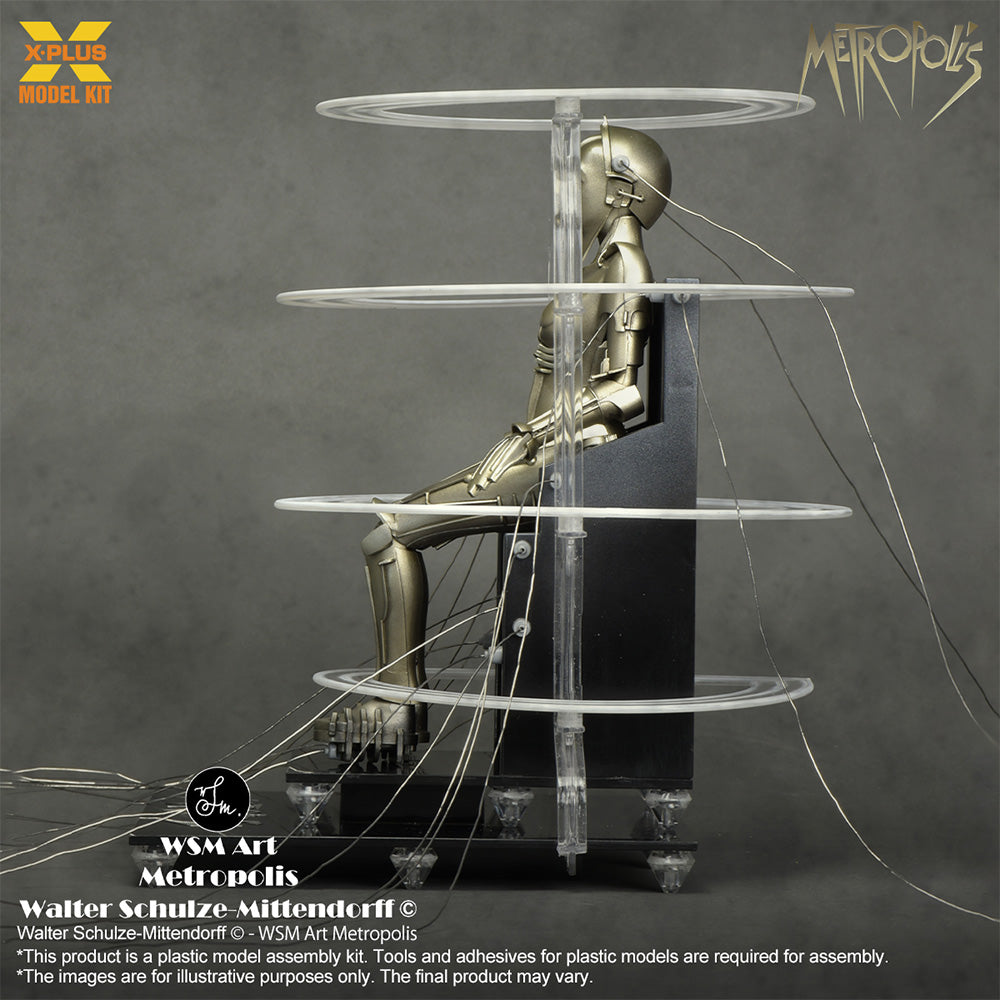 X-Plus Metropolis Maschinenmench Gold Seated Version 1:8 Plastic Model Kit