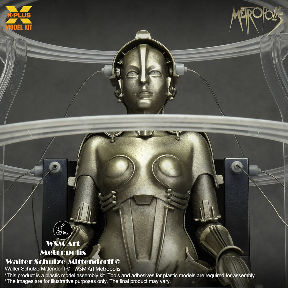 X-Plus Metropolis Maschinenmench Gold Seated Version 1:8 Plastic Model Kit