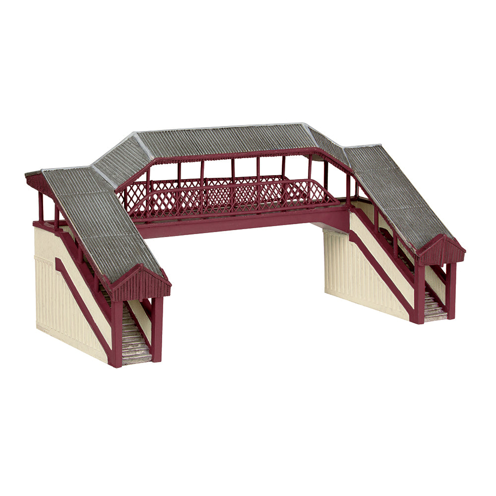 Scenecraft 42-020R Covered Metal Footbridge Red & Cream 1:148