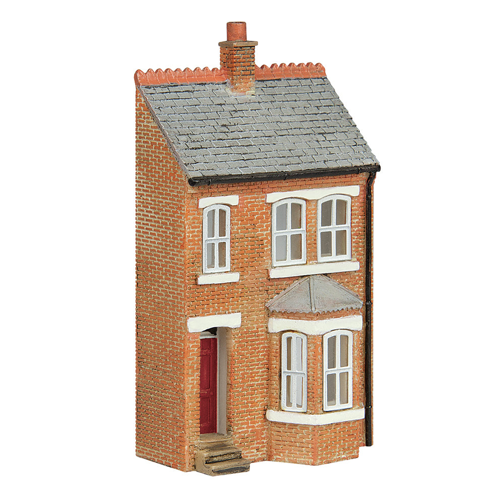 Scenecraft 42-0214R Low Relief Right Hand Bay Terrace Red N Gauge