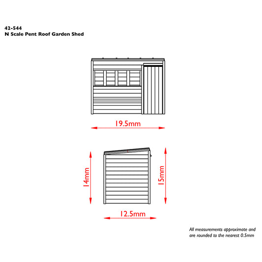Bachmann Scenecraft 42-544 Pent Roof Garden Shed N Gauge