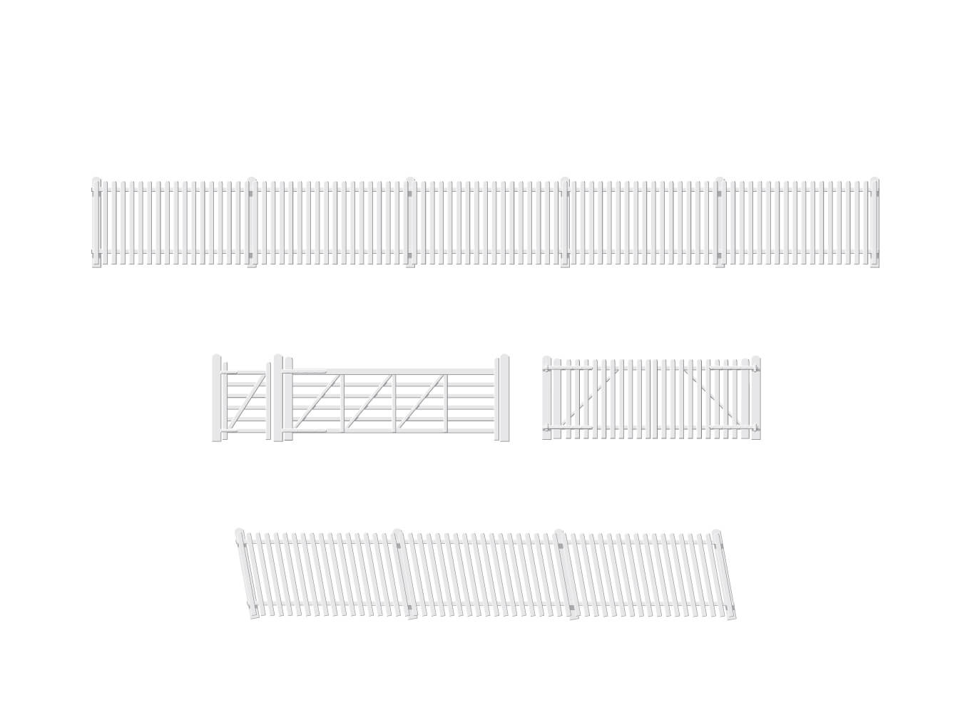 Ratio 420 GWR Station Fencing, White HO/OO Gauge Kit