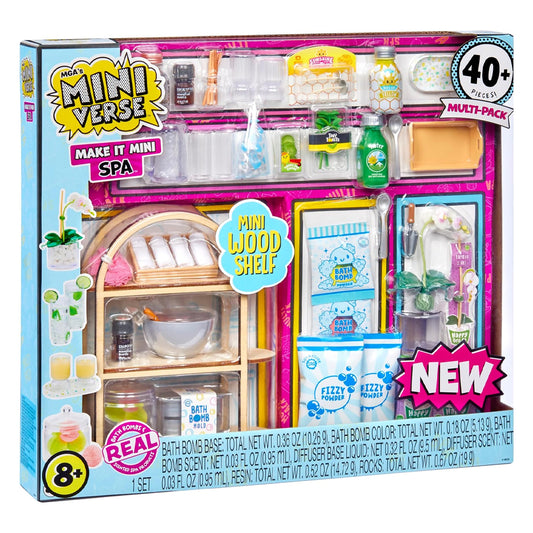 MGA's Miniverse - Make It Mini Spa Multipack (40pc w/Wooden Shelf)