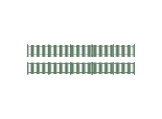 Ratio 431 Straight Station Fencing, Green HO/OO Gauge Kit