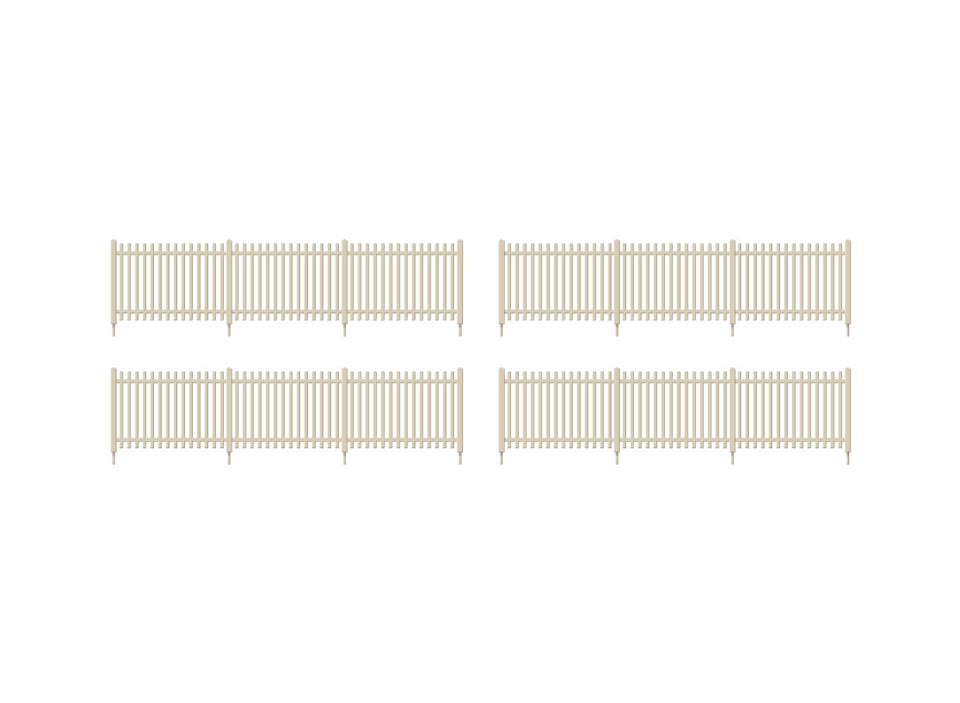 Ratio 432 SR Concrete Pale Fencing HO/OO Gauge Kit